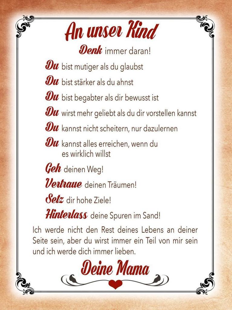 vianmo Holzschild 40x30 cm Kind denk immer daran deine Mama