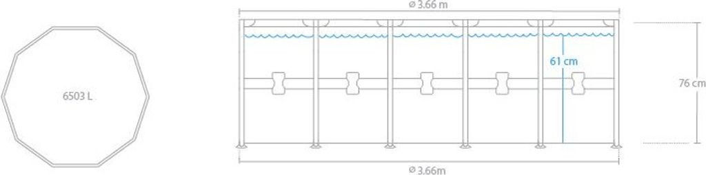 Intex 26710 - Gartenpool Prism 366 x 76 cm Metal Frame Pool Produktbild 25