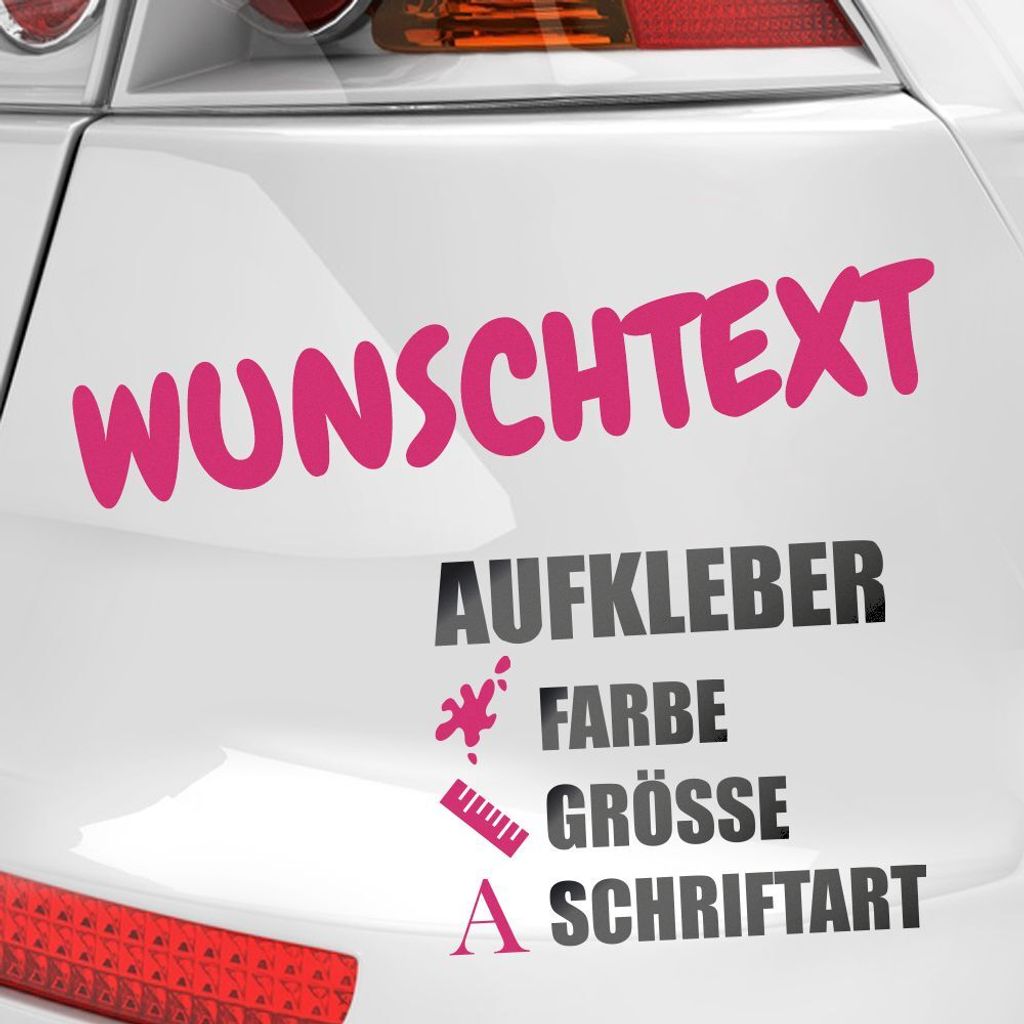 Kiwistar - Autoaufkleber - Wunschtext Aufkleber Buchstaben Zahlen Schriftzug - Namen Spruch selber kleben und gestalten - Aufkleber für Auto Kfz F...