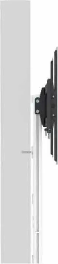 Support TV de sol 37-86 pouces argenté avec tablette de rangement 1TFT