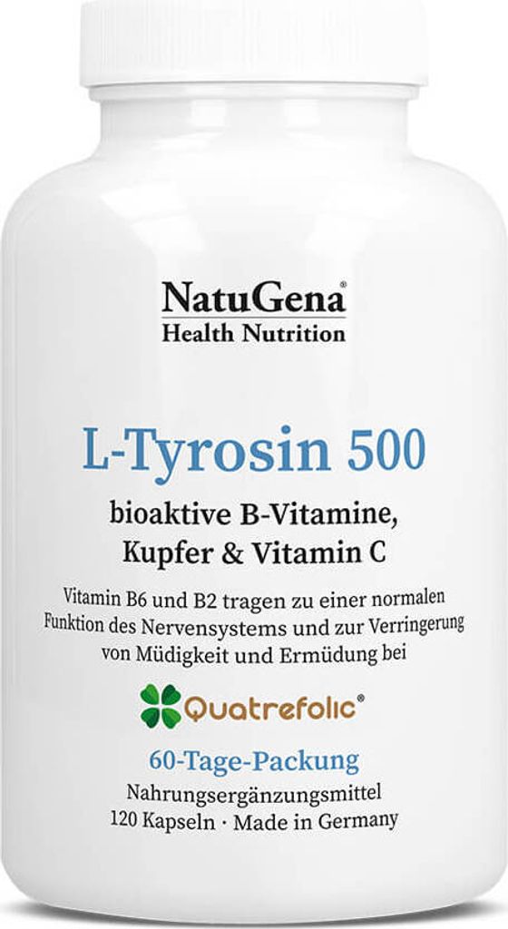 L-Tyrosin 500 B-Komplex+Kupfer+Vitamin C Kapseln 120 St