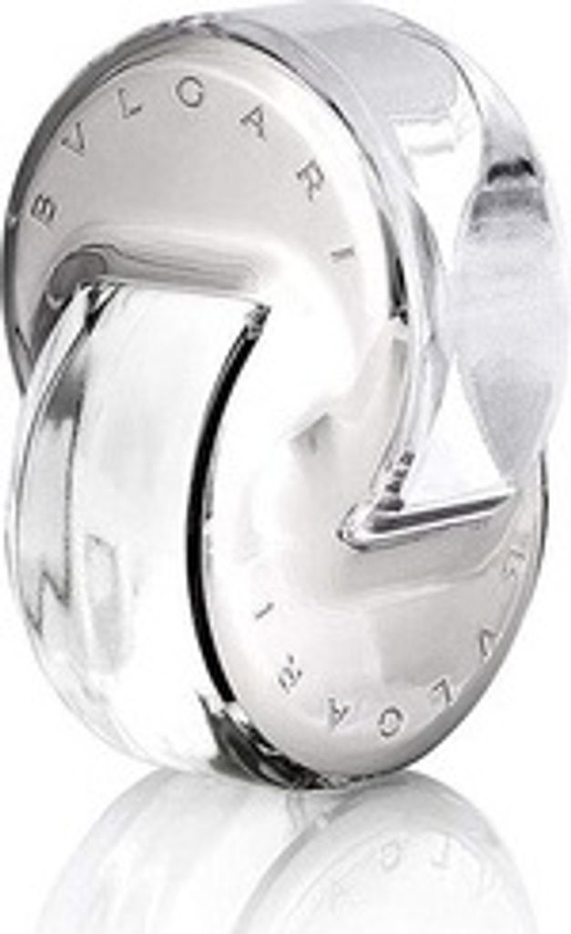 A close-up studio shot of a Bvlgari Omnia Crystalline perfume bottle.