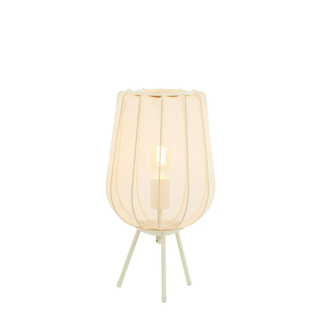 Lampe de table Plumeria Light & Living Beige Blanc E27 - Réf 1874327