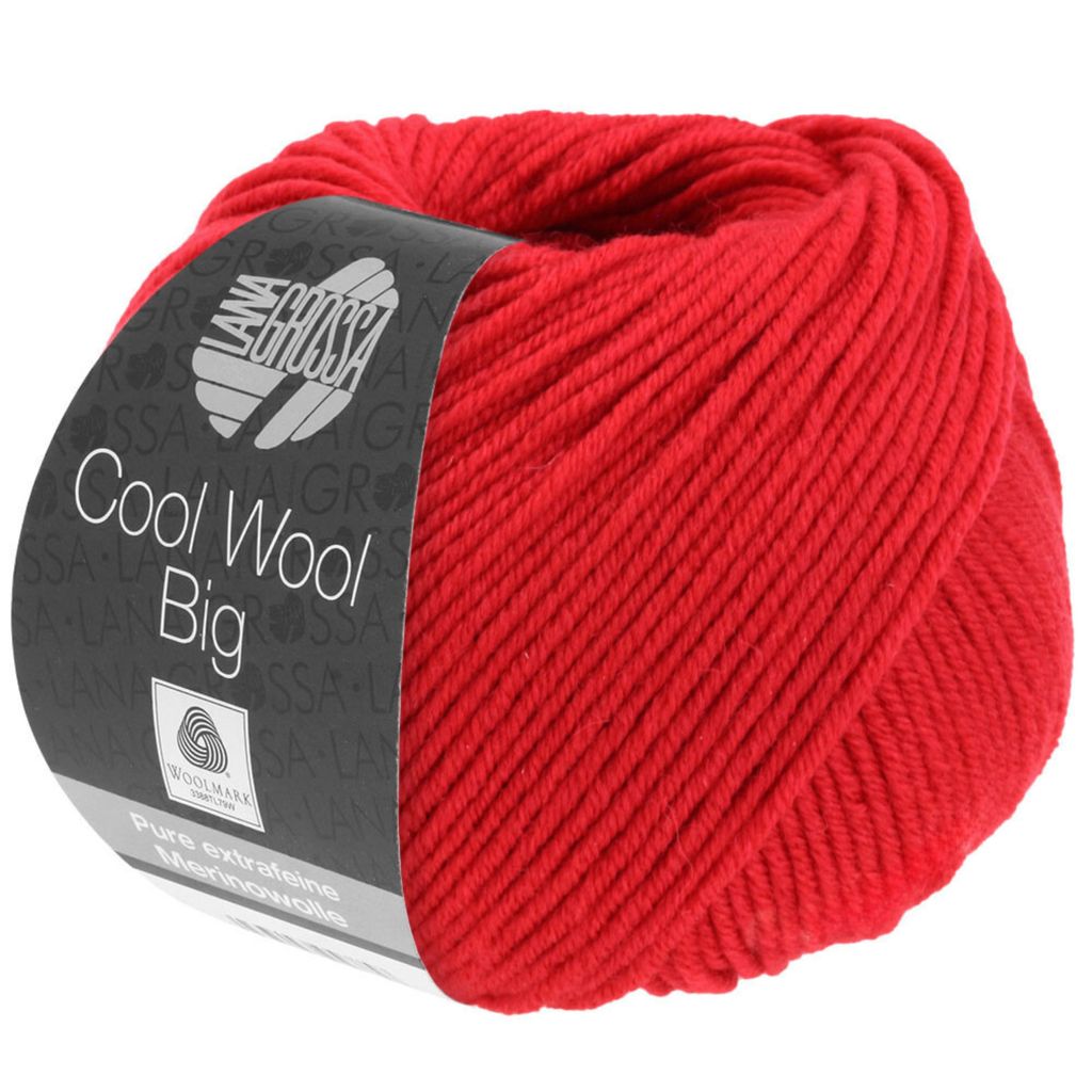 A ball of red yarn with a label.