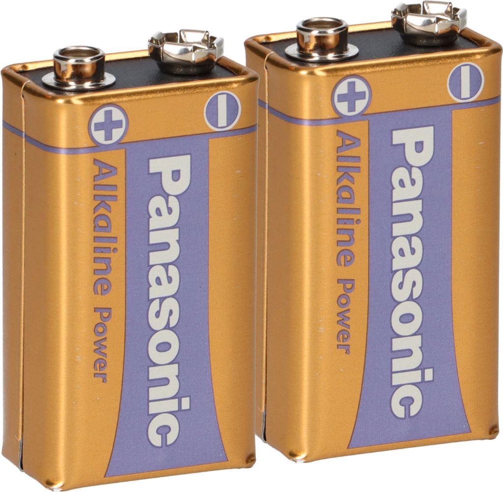 2x Panasonic 9V Block Alkaline Power 9V Batterie Blister