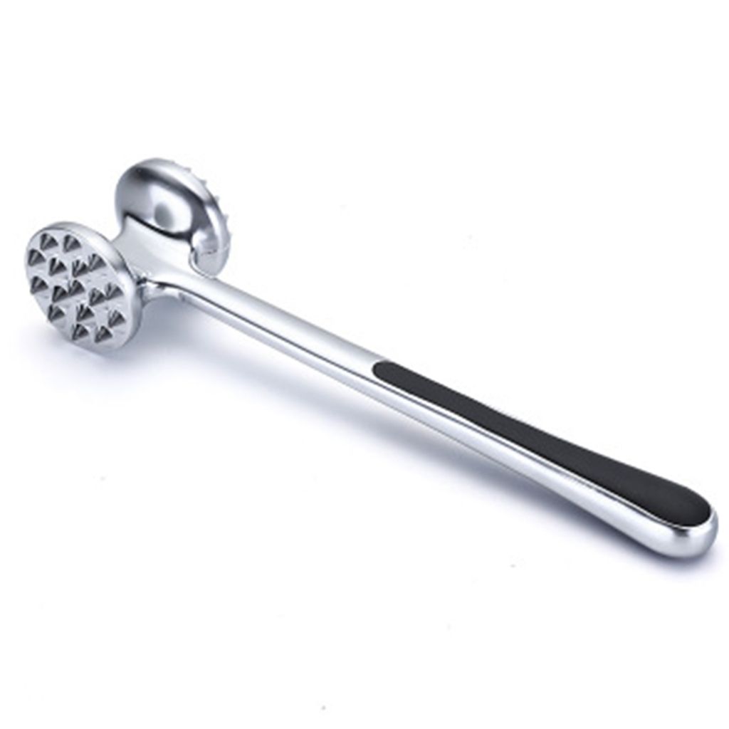 Fleischklopfer Edelstahl Fleischhammer Metall mit zwei Arbeitsflächen Fleischhammer aus Zinklegierung