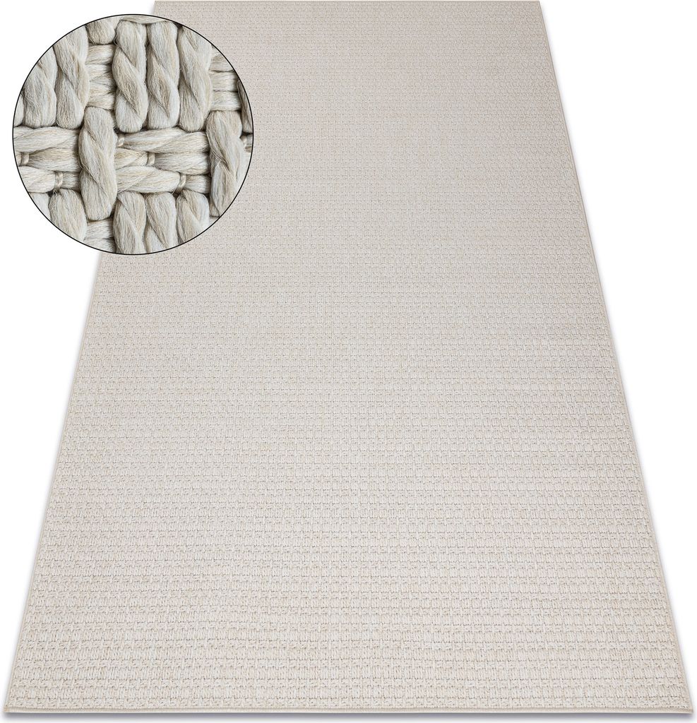 Teppich ORIGI 3561 creme - flachgewebte SISAL schnur beige 116x170 cm