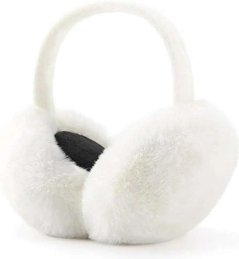 Cache-oreilles femme peluche noire - Stop aux oreilles froides l'hiver