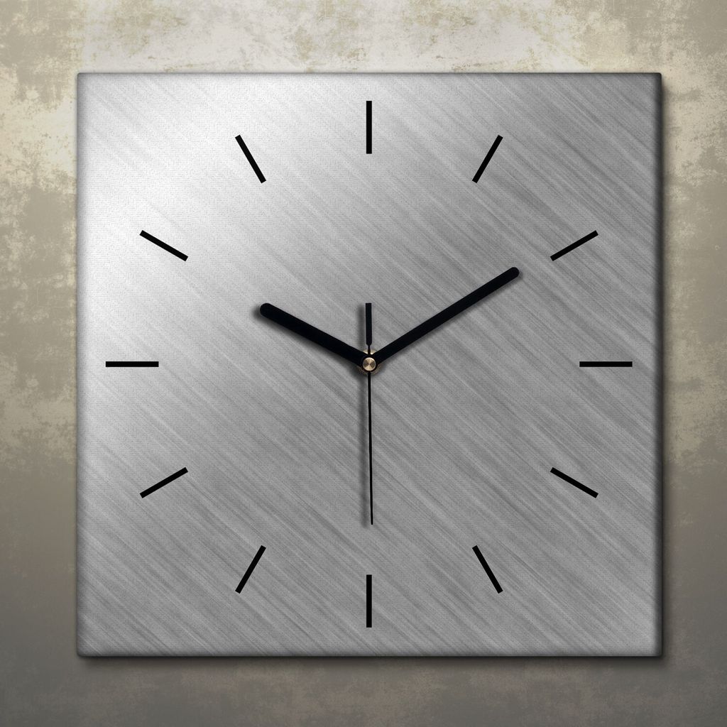 Wohnzimmer Leinwand Uhr Geräuschlos Küche 30x30 Metall, Produktbild 
