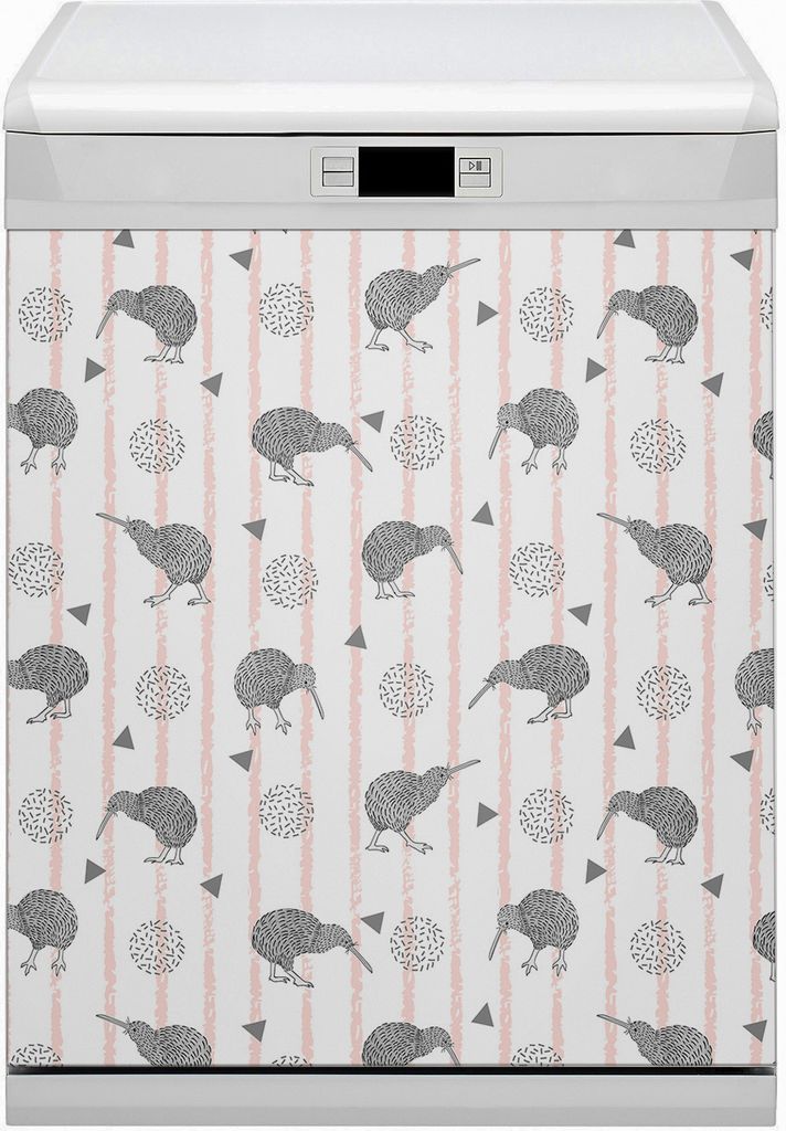 Magnet Folie für Geschirrspüler Küche Magnetmatte 60x70 cm Nachbildung Geschirrspüle - Muster Vögel Kiwi