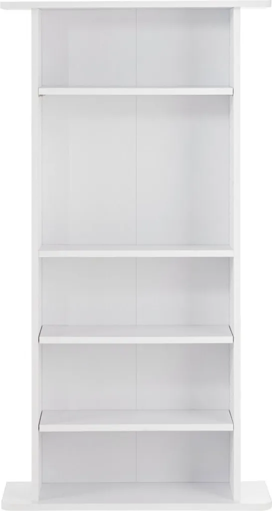 Étagère de rangement CD et DVD blanche à tablettes réglables bois - 9