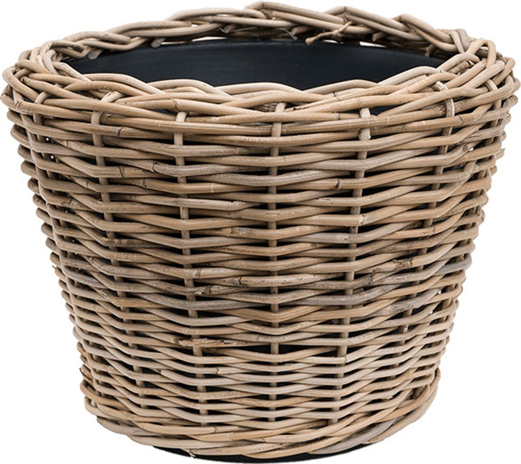 VAN DER LEEDEN DRYPOT® Rattan Pflanzkübel Grau Ø 43 cm - Produktbild 4