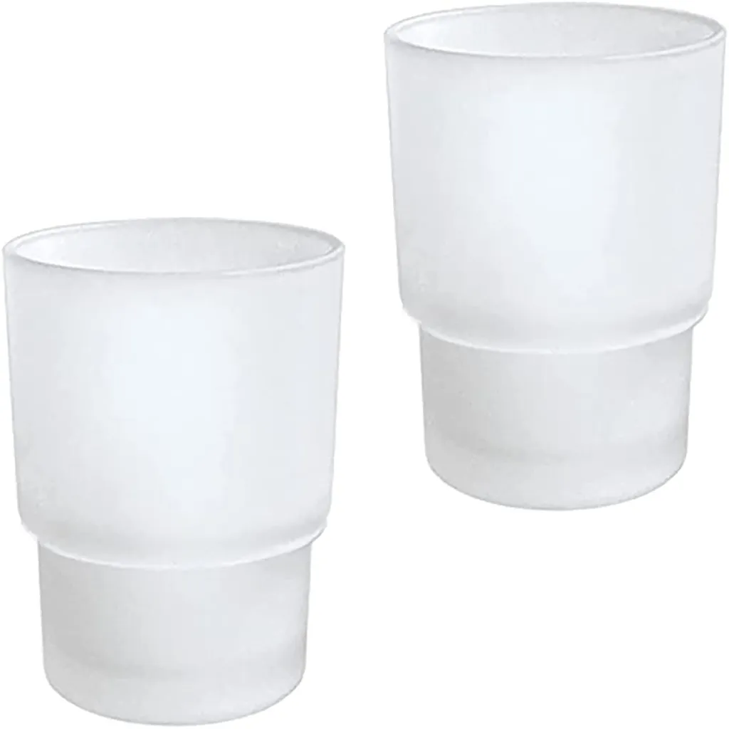 Lot de 2 verres pour brosses à dents dépolis, porte-brosse mural de rechange