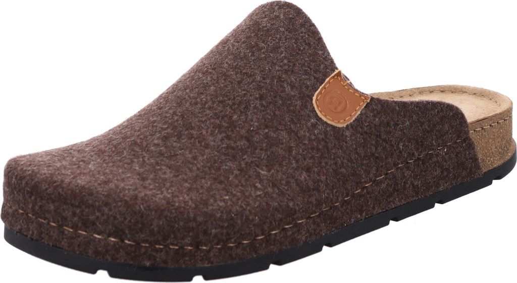 Rohde Herren Pantoffel Memoryfußbett Hausschuh recycelter Softfilz H.Soave 6751, Größe:43 EU, Farbe:Braun