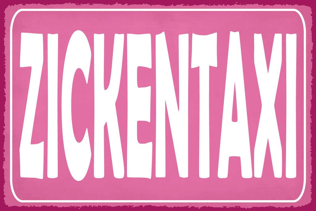 vianmo Blechschild 20x30 cm Zickentaxi rosa