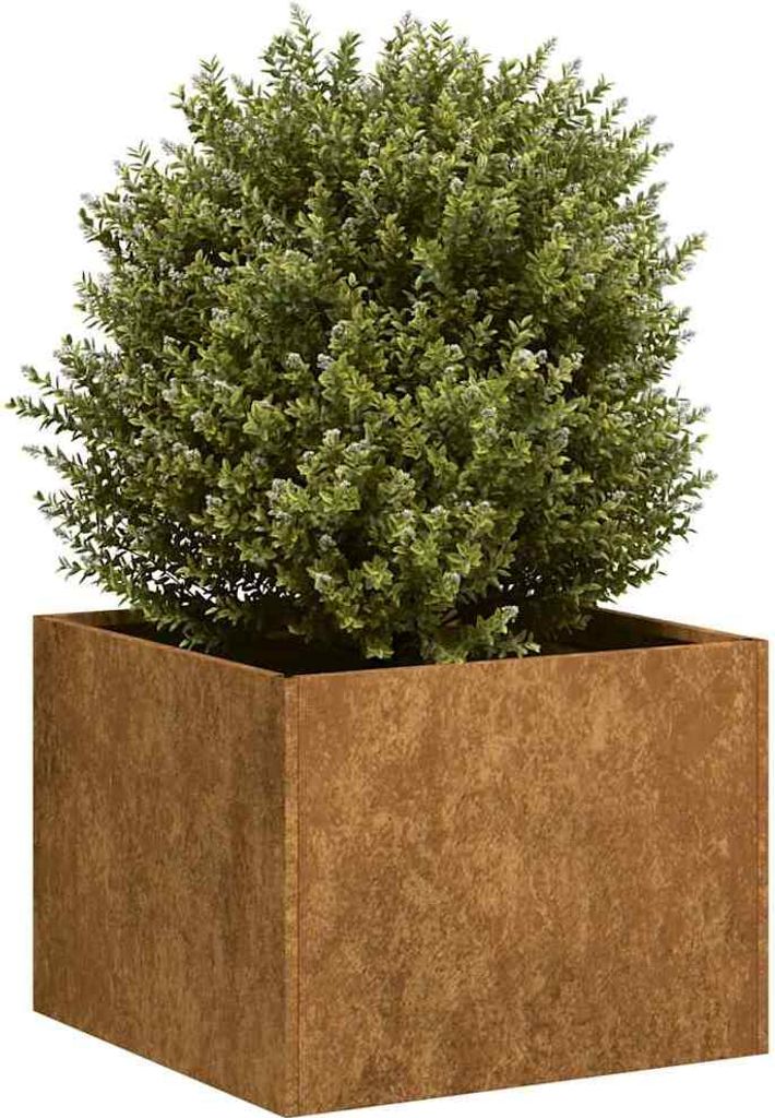 "Rabatt" Pflanzkübel modernem Design - Blumentopf/Pflanzkasten - Rostig 40x40x30 cm Wetterfester Stahl - Beete CC24591