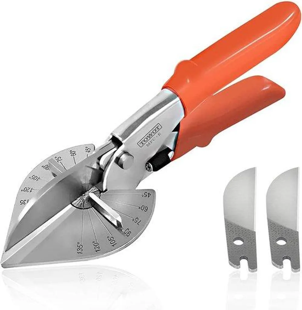 Ciseaux pour joints et baguettes PVC avec réglage d'angle précis