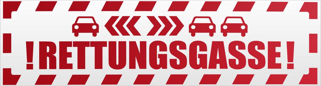Kiwistar Rettungsgasse Autos gestreift Magnetschild Schild magnetisch - 60cm Rot - reflektierend - Magnetfolie für Auto PKW Kfz