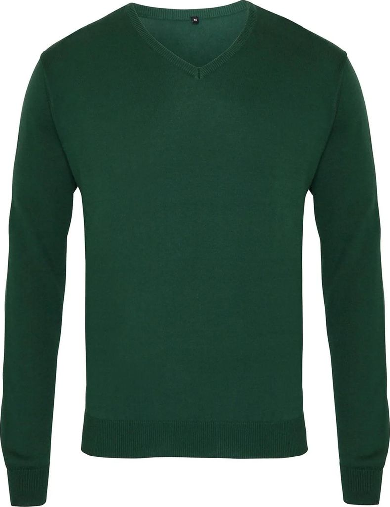Premier - Pullover Top V-Ausschnitt für Herren LT2929 (3XL) (Flaschengrün)