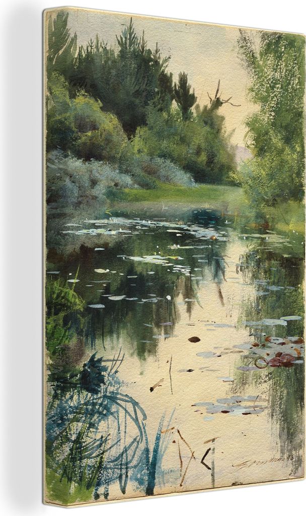 MuchoWow - Leinwandbilder - Studie einer Landschaft - Anders Zorn, Wandbild, Wanddeko Bilder Wohnzimmer, 80x120 cm