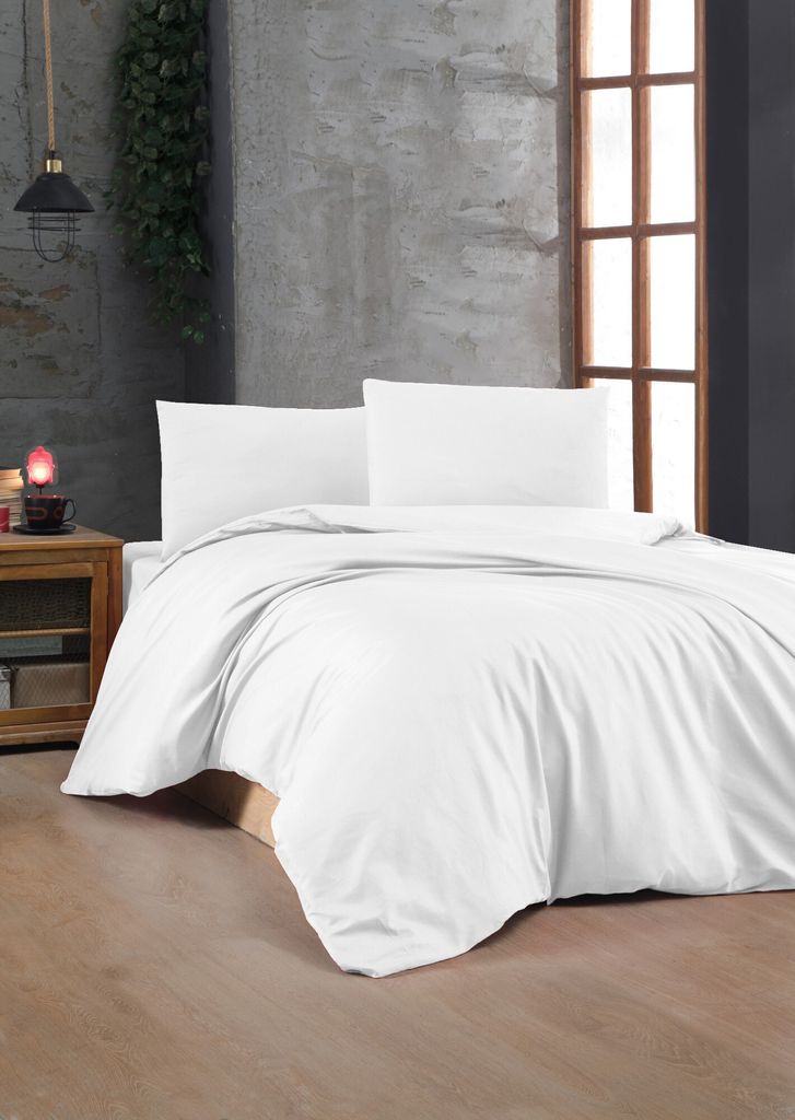 L'Essentiel Linge de Maison, White, Ranforce King-Size-Bettbezug-Set (FR), Weiß, 100 % BAUMWOLLE RANFORCE, 240 x 220 cm