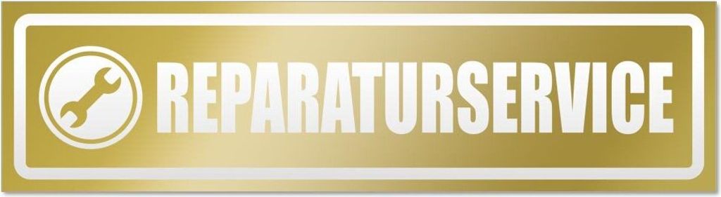 Kiwistar Reparaturservice invertiert Magnetschild Schild magnetisch - 20cm Gold - Magnetfolie für Auto PKW Kfz