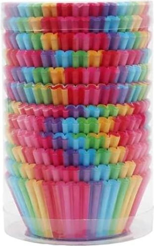 400 Stück Muffinförmchen Papier, Muffin Backform Cupcake Wrapper Regenbogen Papier Fällen Wrapper für Dessert Hochzeit Geburtstag Party