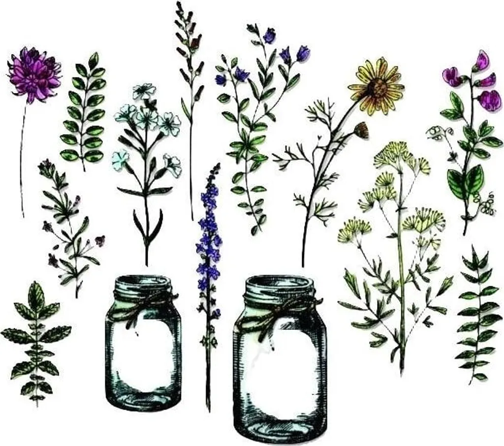 Sizzix Fustella 662270 Fiori di Campo e Vaso - 16 Pezzi Tim Holtz