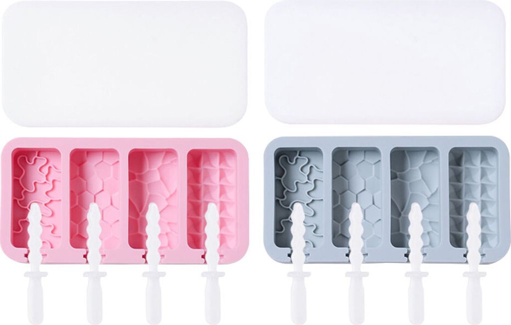 2er-Pack Popsicle-Formen, Silikon-Kuchen-Pop-Form, Hausgemachtes Eis, Schokolade, Eismaschine Mit 8 Stück Wiederverwendbaren Stäbchen Für Kinder...