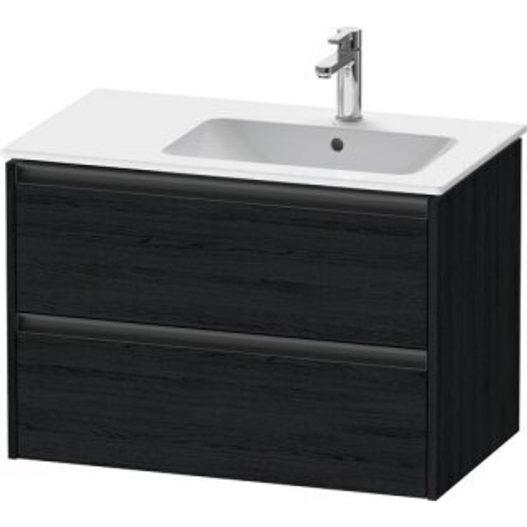 Duravit Ketho.2 Wastafelonderkast 81x48x54,9 cm Mat Eiken (zwart)