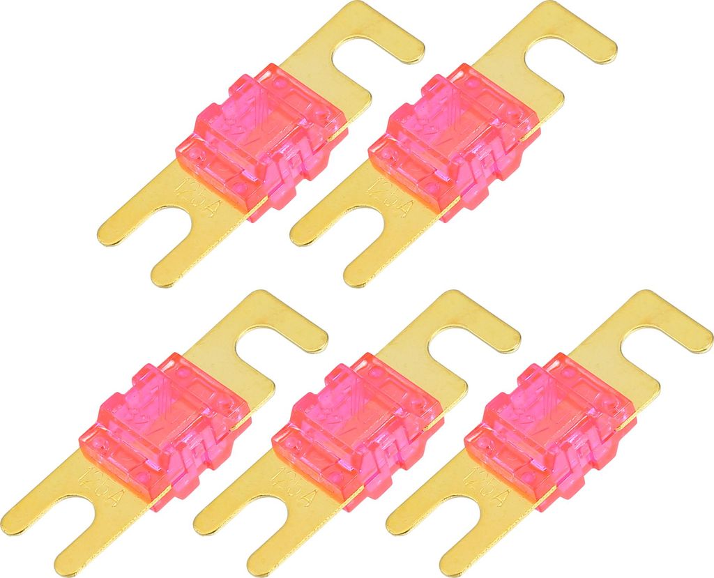 Mini ANL Sicherungen 125A / Audio CD Sicherung für Auto / 5 Stück Goldton Pink