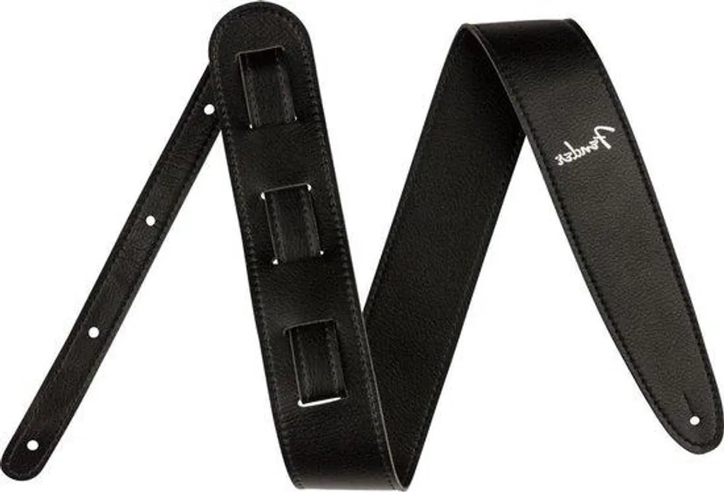 Bandoulière guitare cuir noir 63 cm - Accessoire de musique premium pro