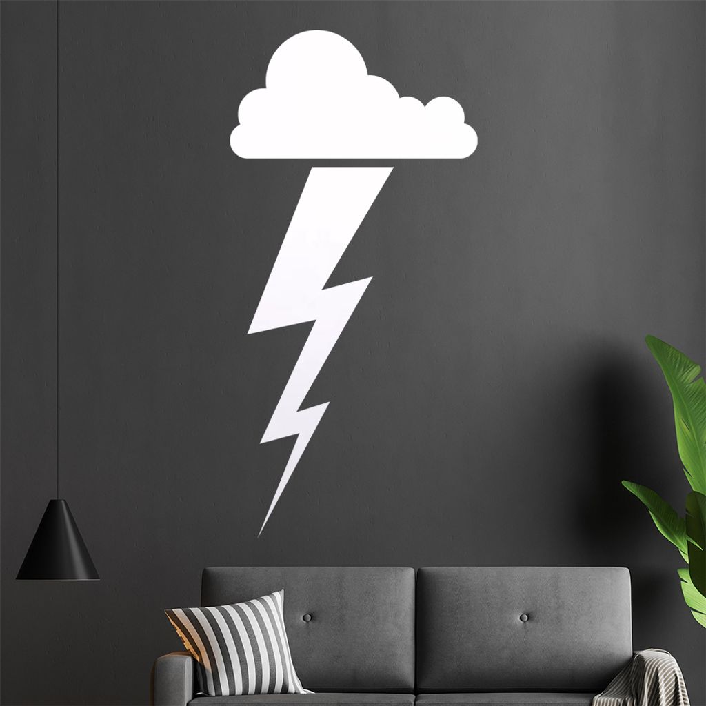 KIWISTAR Gewitterwolke Unwetter Wandtattoo in 6 Größen - Wandaufkleber Wall Sticker - Dekoration, Küche, Wohnzimmer, Schlafzimmer, Badezimmer