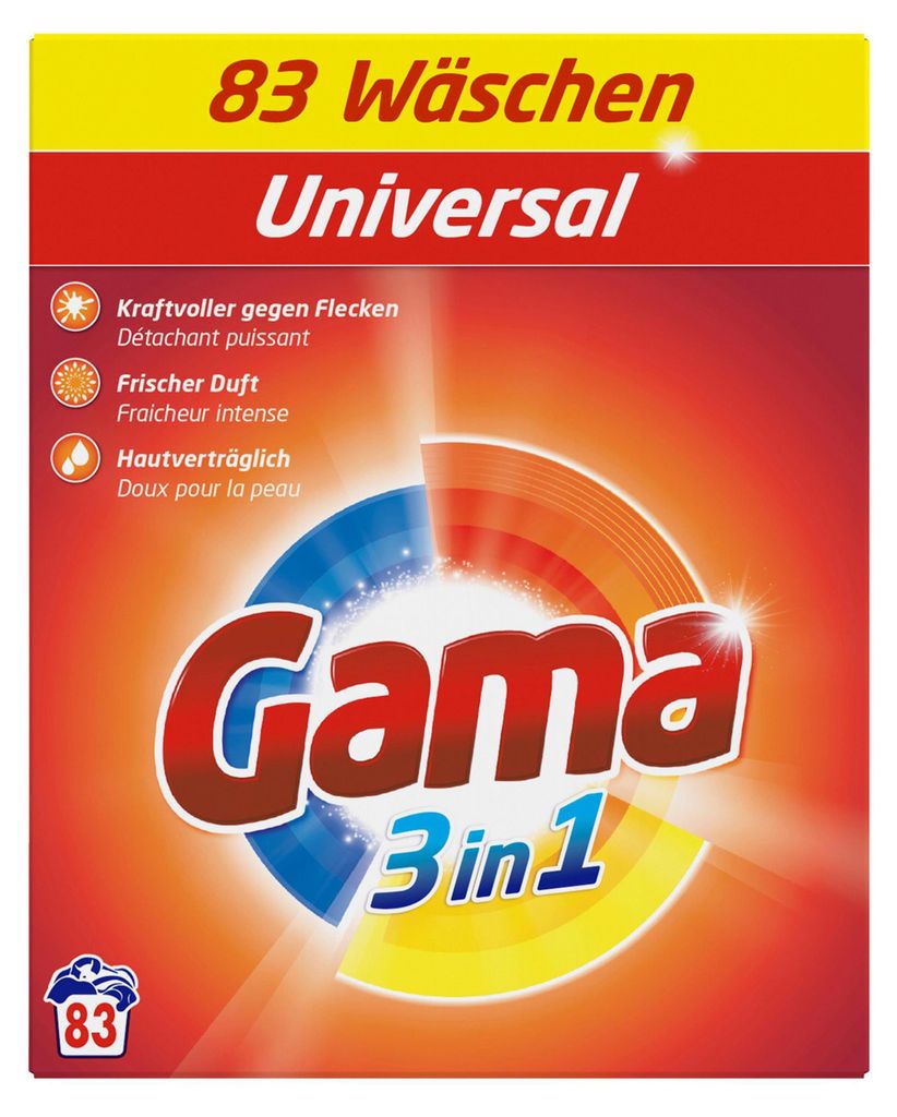 Gama Waschpulver Universal 3in1 für 83 WL Waschmittel Produktbild 