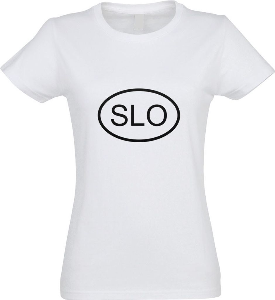 Kiwistar - T-Shirt tailliert - Damen - Weiss - Slowenien SLO - mit Motiv Bedruckt - Funshirt Design - Sport - Freizeit - Damen - XL