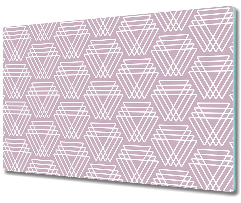 Glas Schneidebrett Herdabdeckplatten Schneideplatten - 80x52 cm - Lila Dreiecke