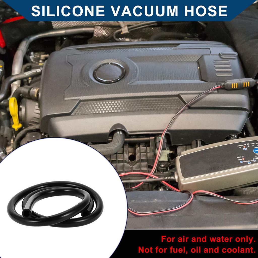 Silikon-Vakuumschlauch für Automobil-Vakuumsysteme Hochtemperatur 6ft 9/16" 14mm ID 3,5mm Dicke 1 Stück Schwarz