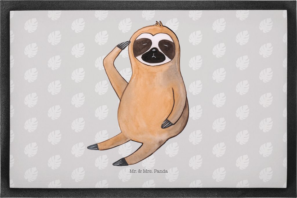 Mr. & Mrs. Panda Fußmatte Faultier Vogel 50 x 75 cm - Grau Pastell - Geschenk, Genervt, Schuhabstreifer, Nachdenklich, Fußabstreifer, Schmutzmatt...