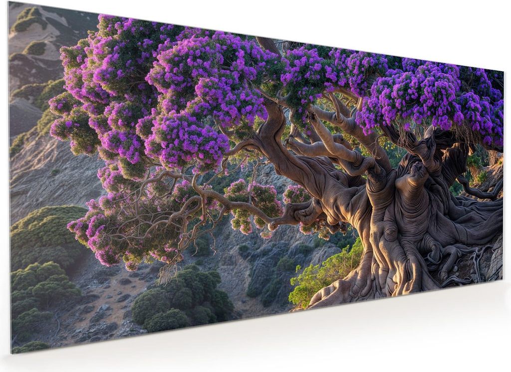 Küchenrückwand Spritzschutz Glas mit Motiv Alter Weiser Baum 40 x 40 cm