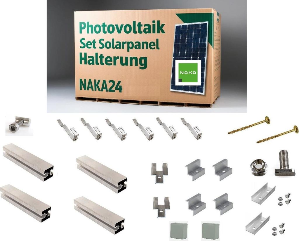 PV Photovoltaik Halterung Set für 2 Module Ziegeldach Biberschwanz Befestigung 0% MwSt.