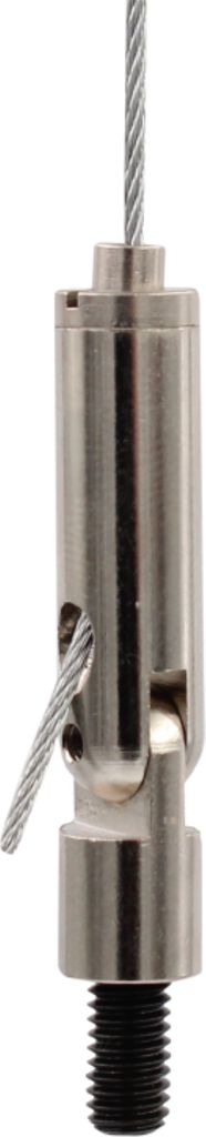 Drahtseilhalter / Gripper 20, Gelenk mit Außengewinde M6 Gewindeüberstand 8mm, für Drahtseil Ø1,5-2,0mm | vernickelt
