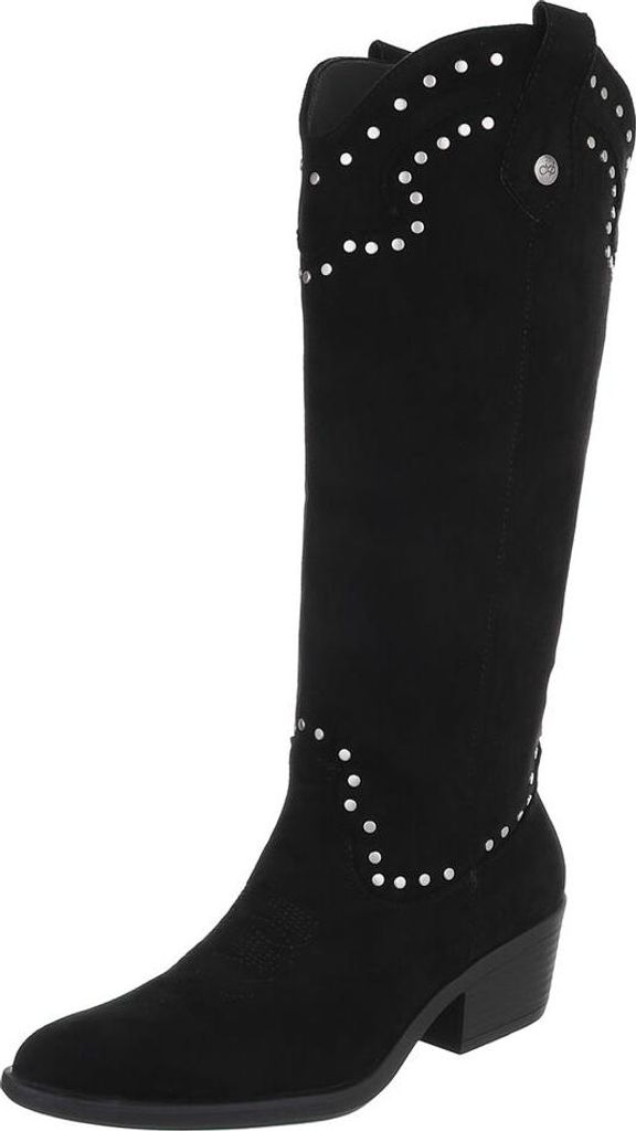 Ital-Design Damen Stiefel Wildlederoptik Western- & Bikerstiefel 90471346 Schwarz Gr. 36