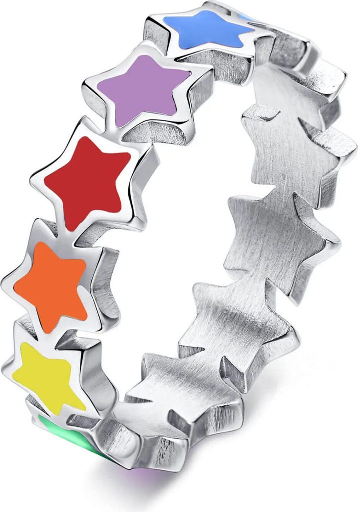 Ring Regenbogen Sterne 57 (18.1 mm Ø)