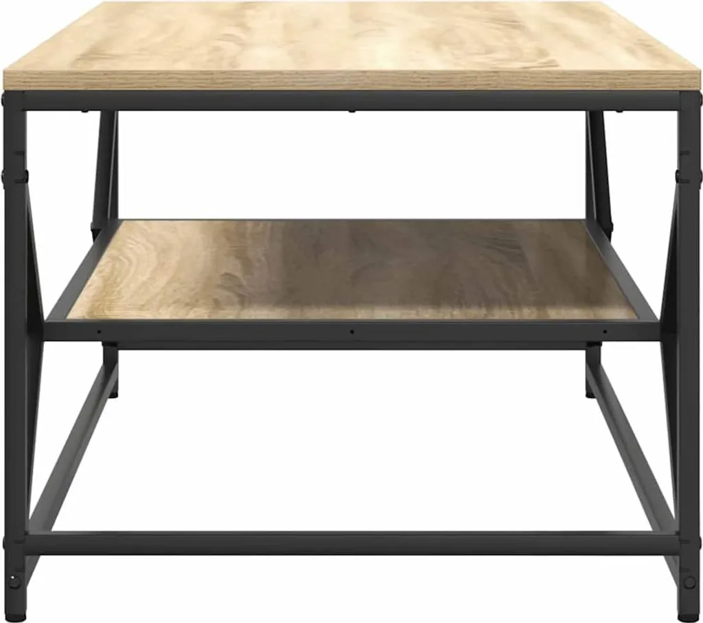 VidaXL Tavolino Da Salotto Con Piano Sollevabile - Rovere Sonoma 100x55x50 Cm, Legno Multistrato E Metallo, Cassetto Portaoggetti Nascosto, Piedini Regolabili