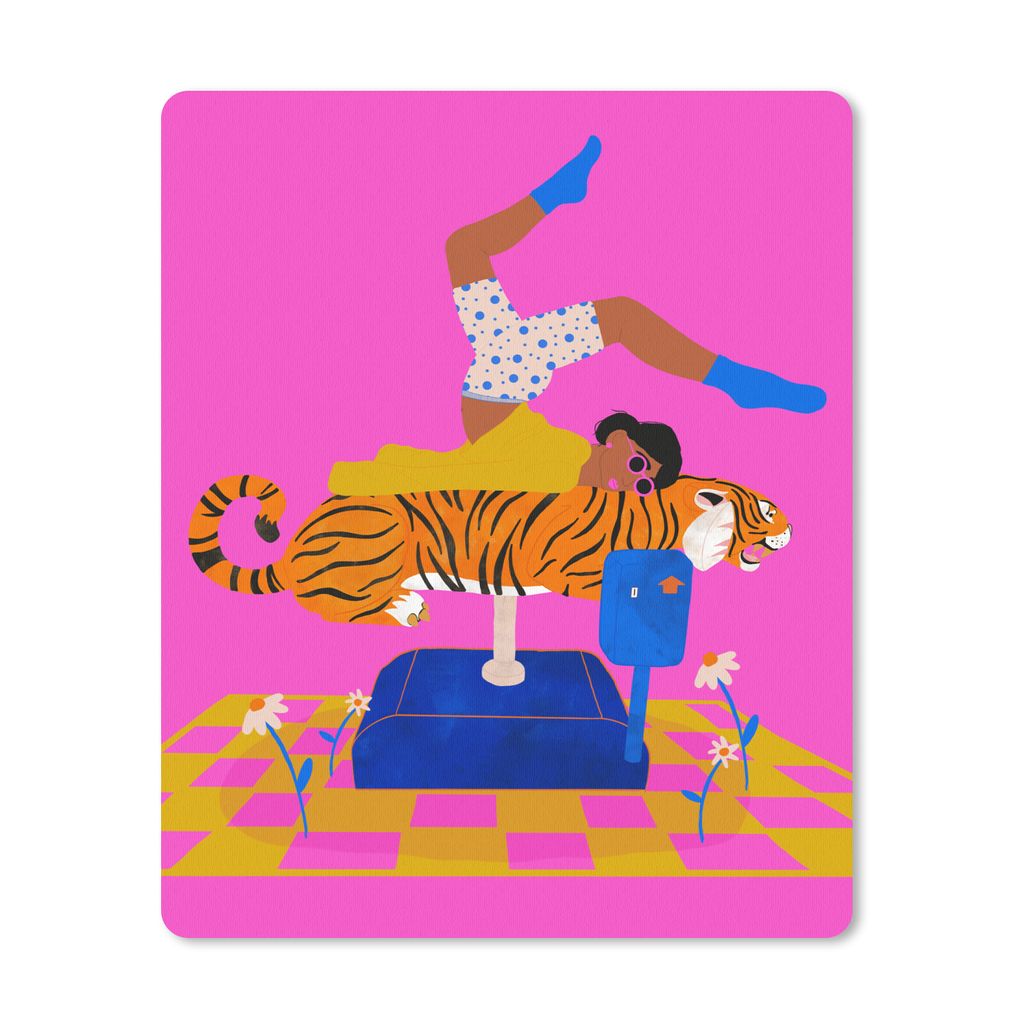 MuchoWow Mauspad Mousepad Frauen - Tiger - Abstrakt 19x23 cm - Mousepads - Maus Mat - Pad - Mausunterlage - Mauspads - Spielen