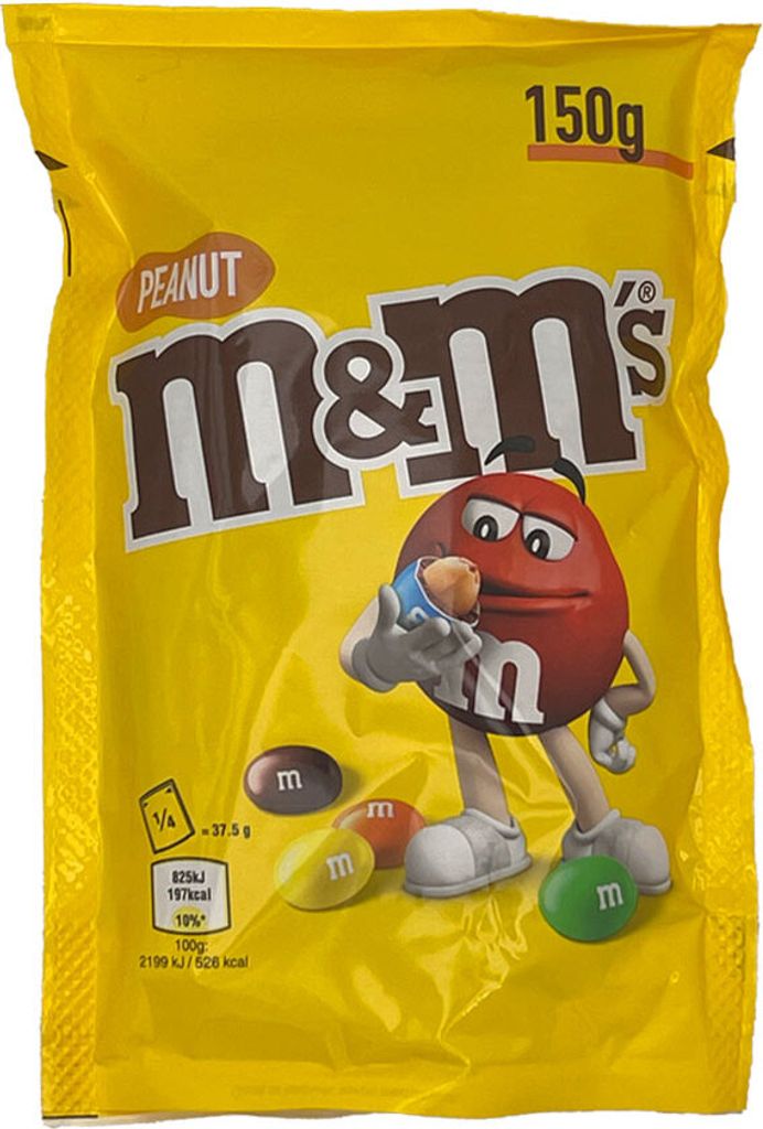 M&M's Peanut, Schokolinsen mit Erdnüssen 150g Beutel