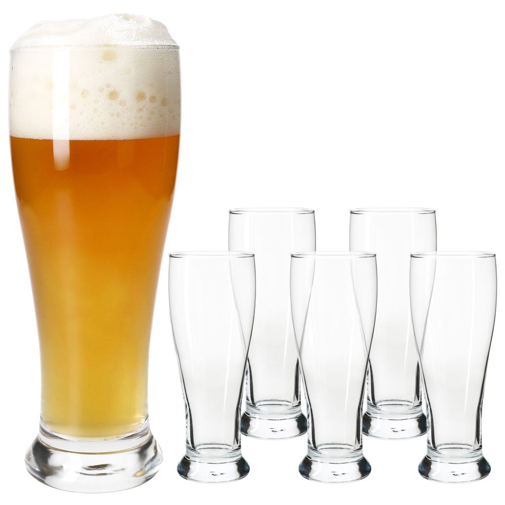 6x Baby-Weizenbiergläser klar 0,3L Weißbier-Glas klein Produktbild 