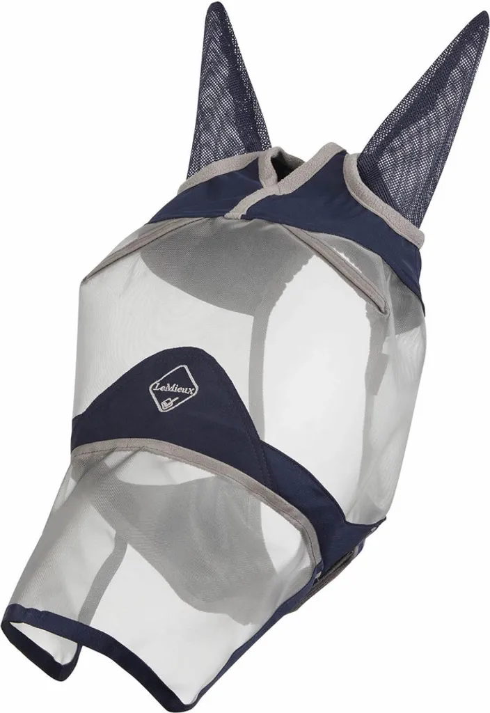 Masque Anti-Mouches LeMieux XL Anti-UV et Irritations avec Nez Navy