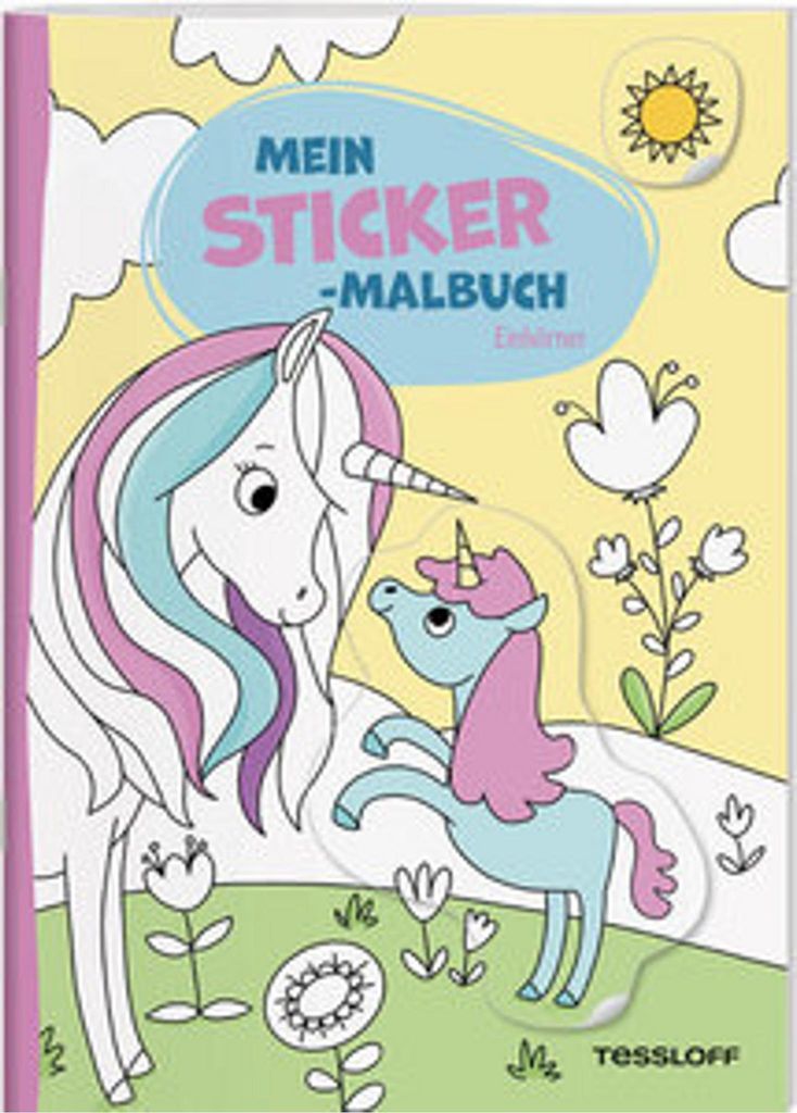 Mein Sticker-Malbuch. Einhörner