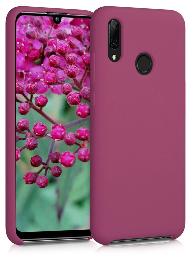 kwmobile Handyhülle für Huawei P Smart (2019) Hülle - Case Silikon - Kabelloses Laden - Schutzhülle Cover in Granatapfelrot